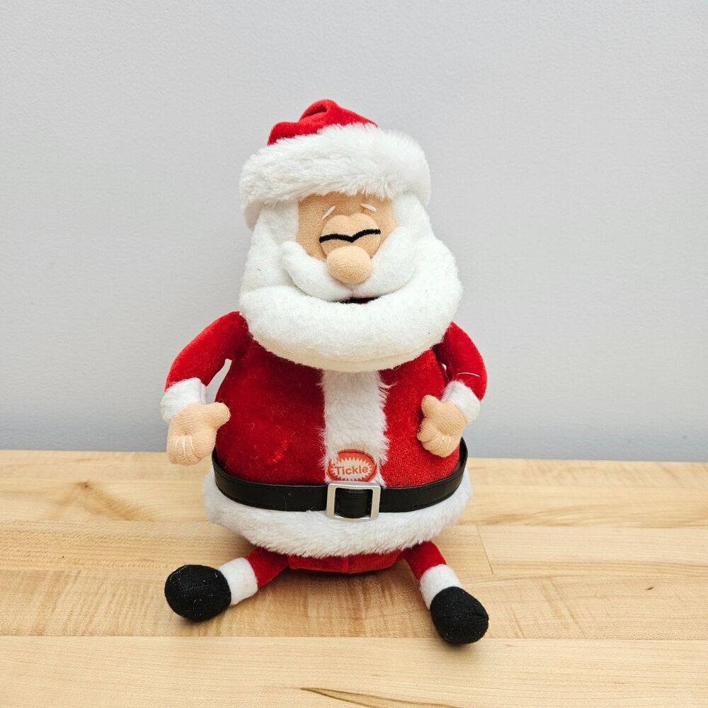 WORKS Tekky Toys 2007 Tickle Santa Claus Animated Plush Laughing VIDEO Christmas